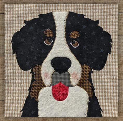 Small Bernese Mountain Dog Precut Fused Applique Kit Dog Quilts