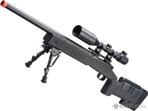 Cyma Usmc M40a3 Bolt Action Airsoft Sniper Rifle Package Black Gun