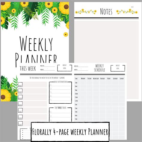 Weekly Plannerweek Plannerproductivity Plannerwork Etsy