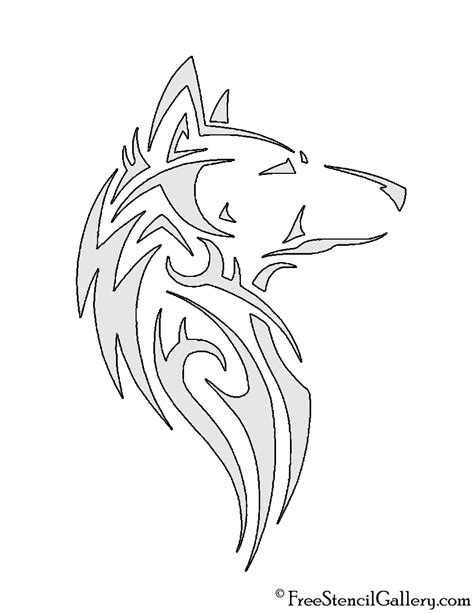Wolf Tribal Stencil Tribal Drawings Animal Stencil Wolf Stencil
