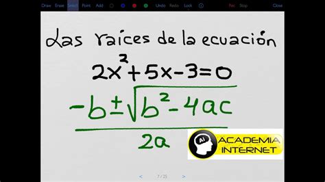 Las Raíces De 2x25x 3 Ecuación Cuadrática Youtube