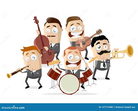 Cartoon Illustration Of A Music Band Stock Vector Illustration Of
