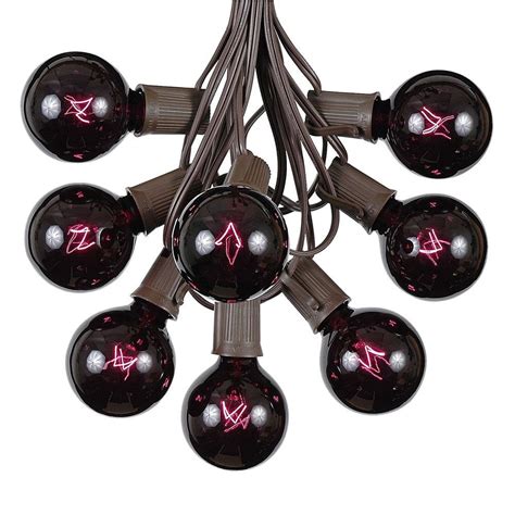 G50 Patio String Lights With 25 Dark Purple Globe Bulbs Outdoor