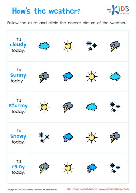 Weather Worksheets For Kids Printable Weather And Climate Science Pdf