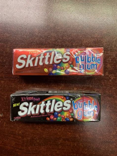 Skittles Xtreme Fruit And Original Fruit Bubble Gum Sealed 1 Pack Of Each