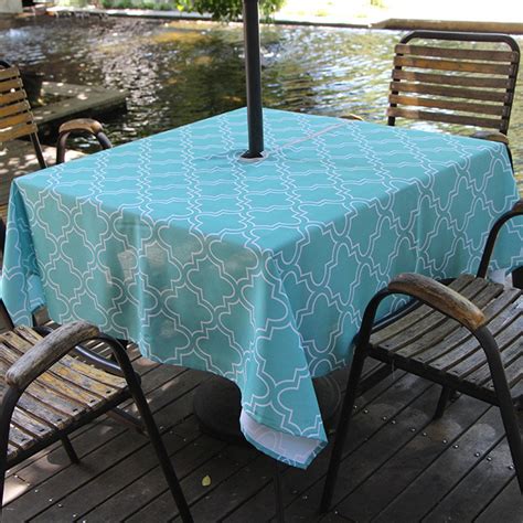 Fanjow® Zippered Umbrella Tablecloth 60 Square Polyester Table Cover