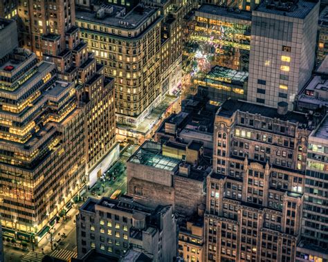 배경 화면 뉴욕 도시 밤 고층 빌딩 도로 조명 미국 2880x1800 Hd 그림 이미지