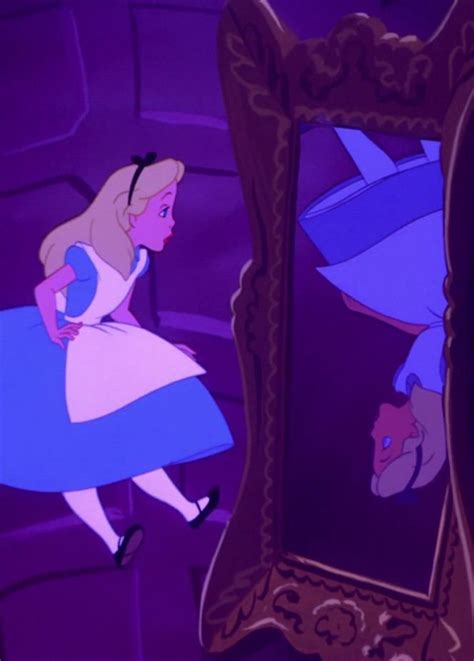 Falling Alice Looking At The Mirror Alice In Wonderland 1951 Alice