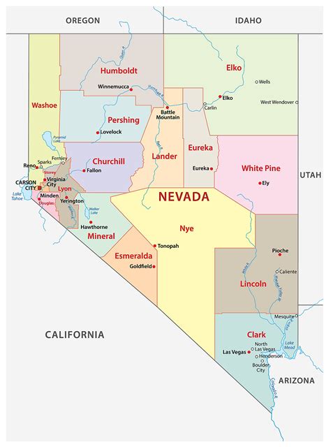 Printable Map Of Nevada