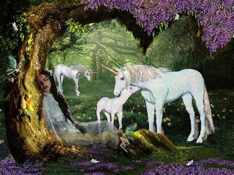 Dreamer In Unicorn Forest Painting By Michele Avanti Pixels