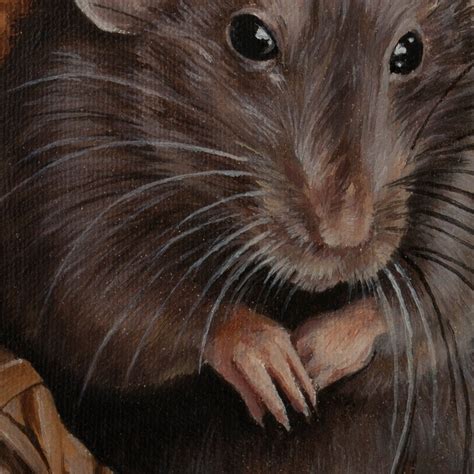 Cute Mouse Portrait Animal Painting Fancy Rat Art Original Oil Etsy