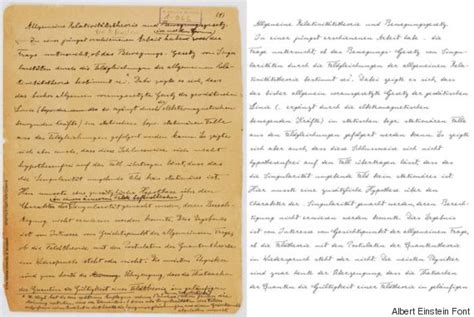 Write Like A Genius With Albert Einsteins Handwriting Font Huffpost