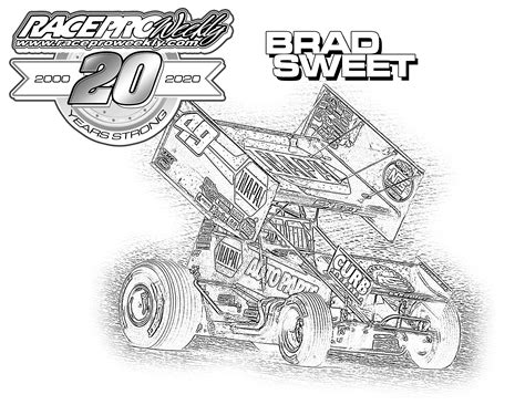 Wingless Sprint Cars Coloring Page Coloring Pages