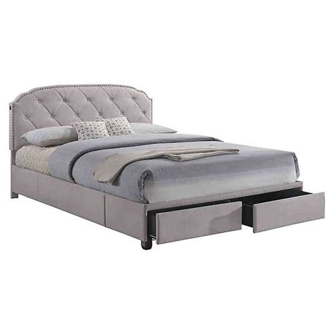Buy top selling products like regal king velvet upholstered panel bed in dark grey and royale velvet full upholstered bed in grey. Pulaski All-in-One Queen Upholstered Bed with Storage ...