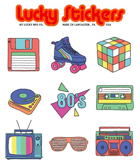 80s Sticker Pack 2 Etsy Cute Stickers Aesthetic Stickers Kids