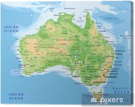 Basic Physical Map Of Australia World Map