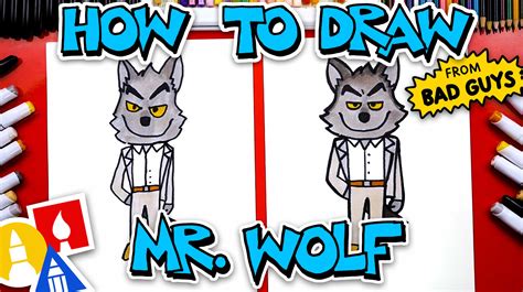 How To Draw Mr Wolf From Bad Guys Art For Kids Hub