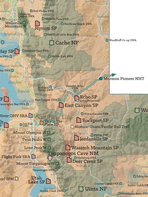 Utah State Parks And Federal Lands Map 18x24 Poster Best Maps Ever