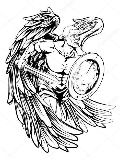 Warrior Angel Illustration — Stock Vector © Krisdog 89344632