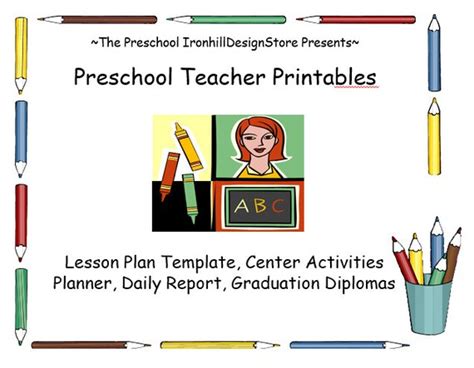 Editable Preschool Lesson Plan Template Activities Planner Etsy