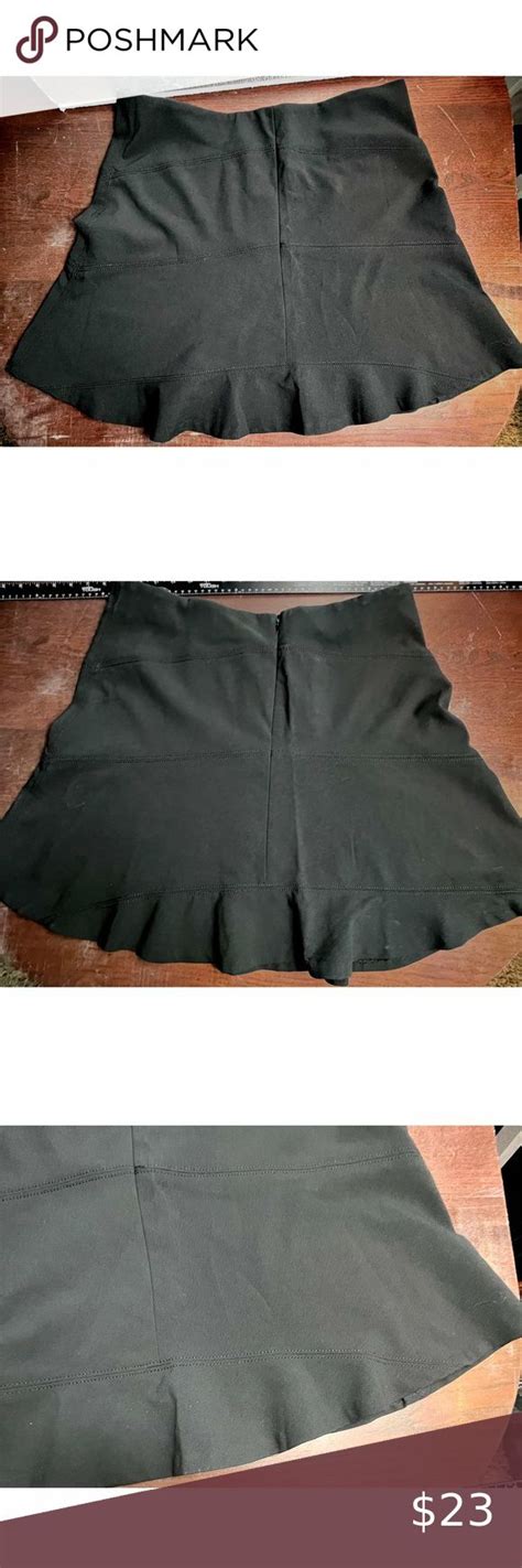 Ann Taylor Loft Women S Black A Line Skirt Short Ruffle Hem Elastic Waistband A Line Skirts