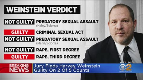 harvey weinstein verdict jury find him guilty on 2 of 5 counts youtube