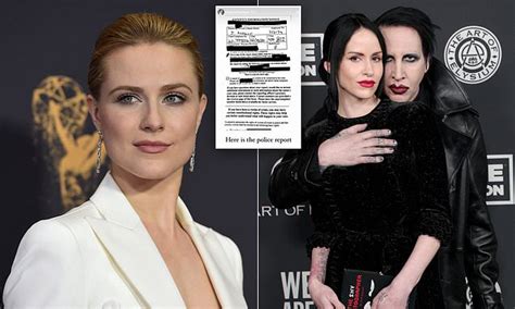 Evan Rachel Wood Filed A Police Report Over Marilyn Mansons Wife Conspiring To Release Photos