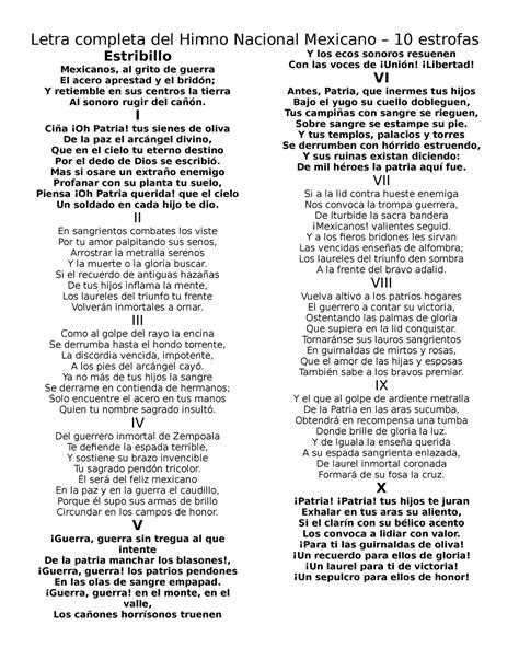 Himno Nacional De Mexico Letra