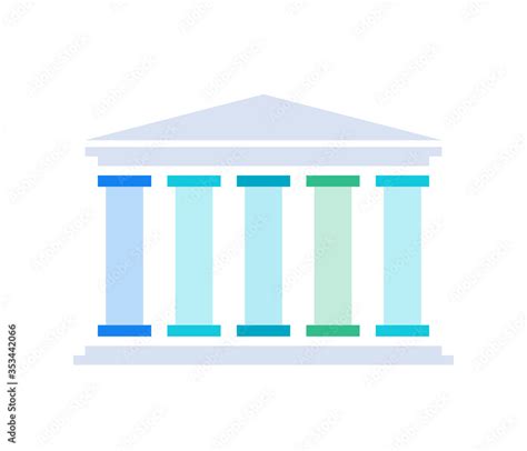 Five Pillars Diagram Clipart Image Isolated On White Background Stock