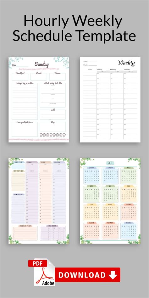 Hourly Weekly Schedule Template Help You To Be More Efficient And Keep