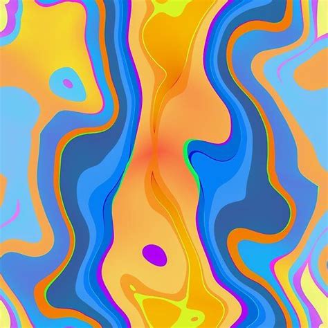 Retro Swirl Pattern Blue And Orange Abstract Retro Swirling Pattern