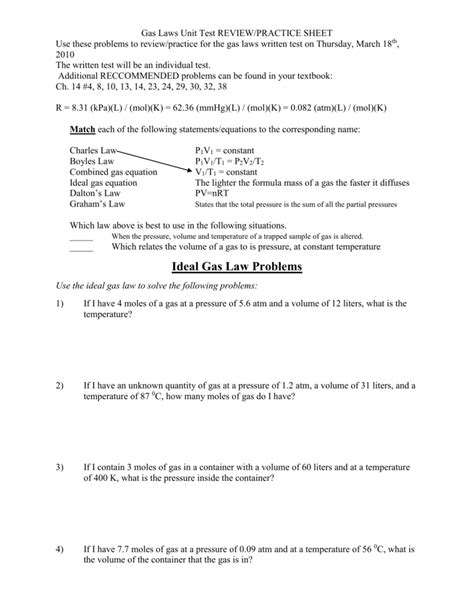 The italian chemist amedeo avogadro created law in the 19th century for describing the relation between the volume of gases and the amount of substance. Avogadros Law Worksheet Answer Key | Kids Activities
