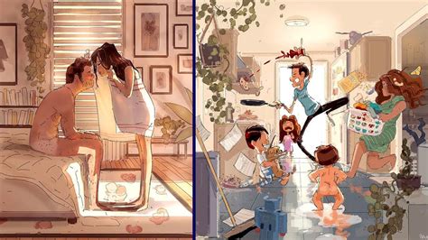 Husband Illustrates The Idyllic Moments Of Everyday Life With His Wife
