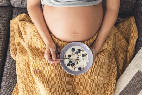 Pregnant Woman Eating Healthy Food Stock Image Image Of Woman Mother