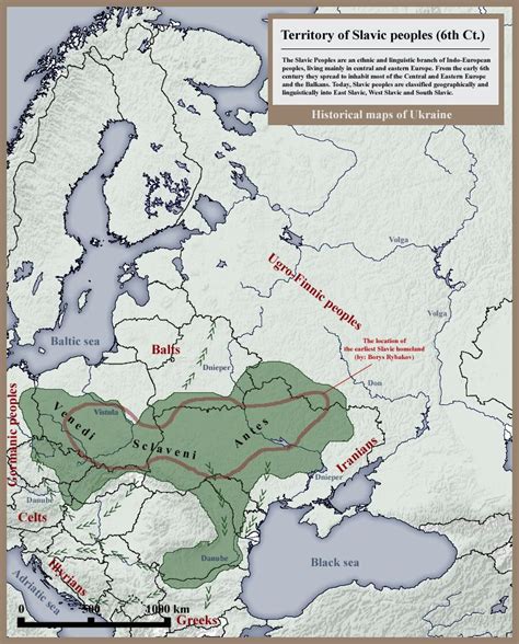 Territory Of Slavic People 6th C Map Historical Maps European History