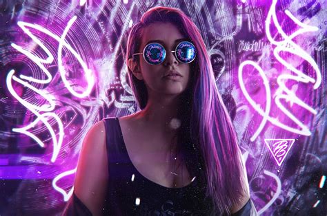 Download 53 Neon Girl Wallpaper Iphone Terbaik Postsid