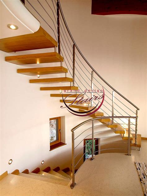 Cantilever Floating Curved Staircases Modern Design
