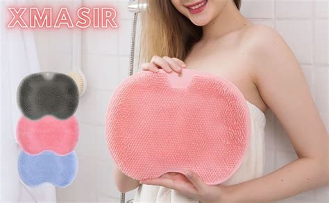 Xmasir Wall Mounted Back Scrubber Shower Foot And Back Scrubber Silicone Flat Body