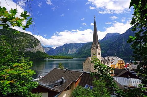 4k 5k Austria Mountains Hallstatt Houses Alps Hd Wallpaper