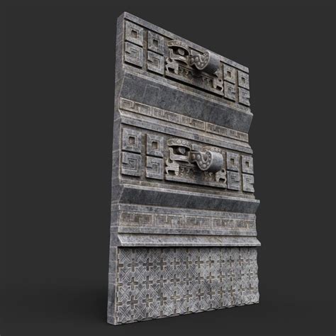 3d Model Low Poly Mayan Inca Aztec Wall Modular Pack 210616 Vr Ar