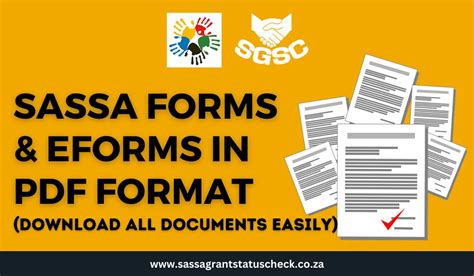 All Sassa Forms And Eforms In Pdf Format Direct Download