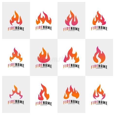 Fire Flames Logo Vector Logo Design Inspiration Vector Icons Stock