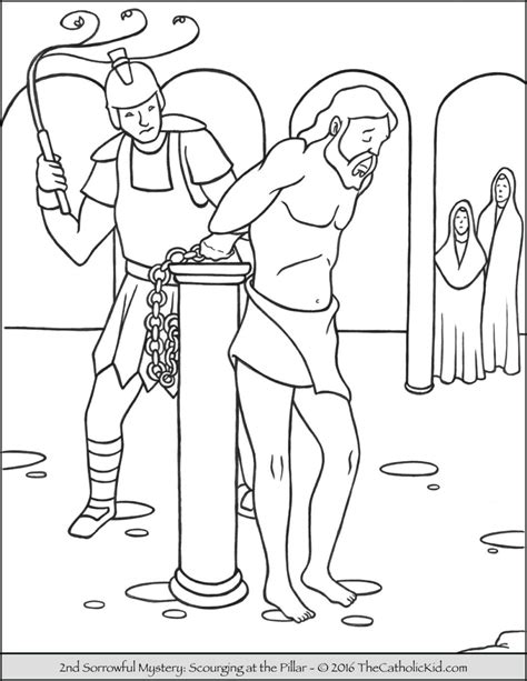 Monstrance eucharist sacraments of the catholic church coloring book, child, monochrome png. Sorrowful Mysteries Rosary Coloring Pages - The Scourging ...