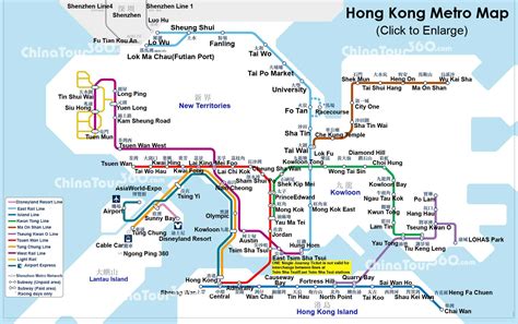 Hong Kong Subway Mtr Map