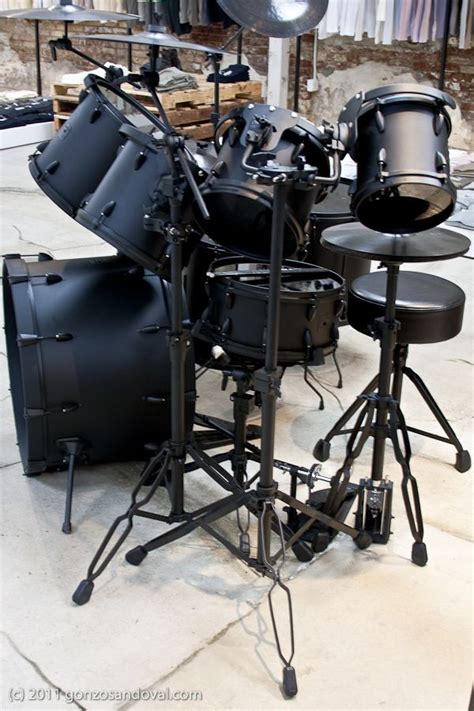 Flat Black Drums Hardware Thone And Cymbals Drums