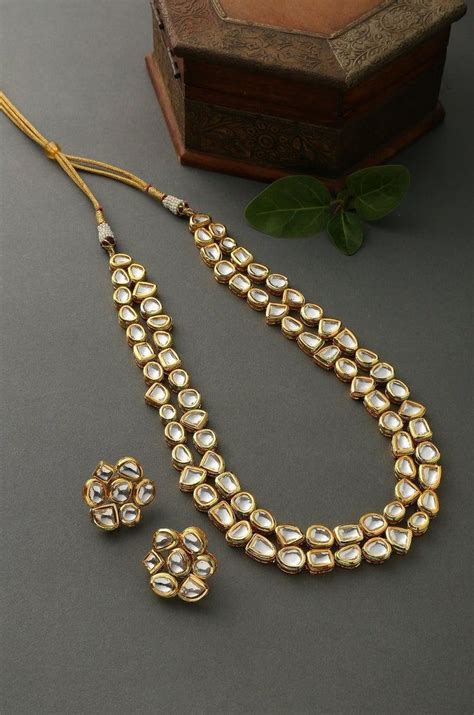 Kundan Necklace Long Kundan Necklacepolki Indian Jewelry Layered