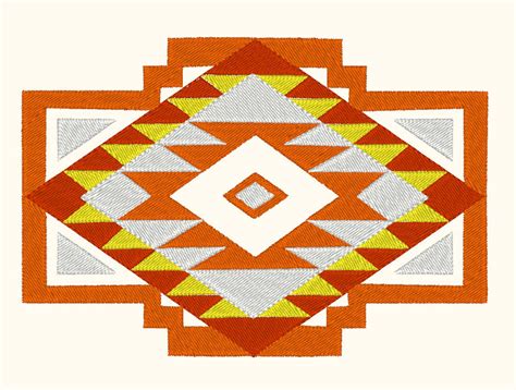 Southwest Geometric Pattern 4 Color Machine Embroidery Design Etsy