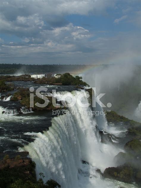 Iguassu Falls With Rainbow Stock Photo Royalty Free Freeimages