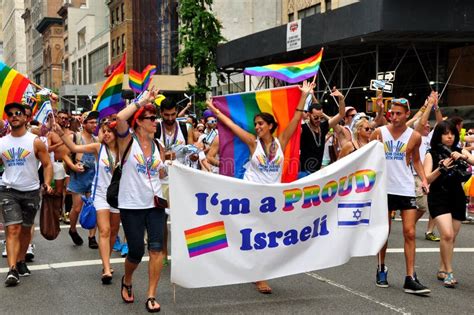 Nyc Israeli Marchers At Gay Pride Parade Editorial Photography Image