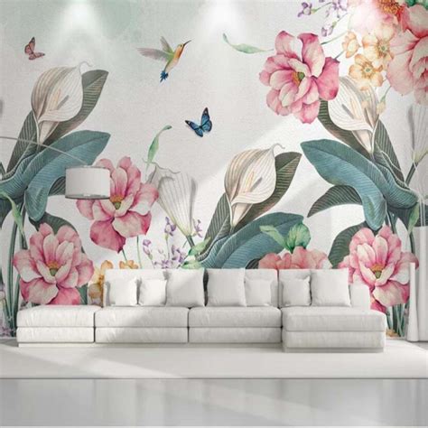 3d Flower Butterfly Wallpaper Mural Art Wall Decal Photo